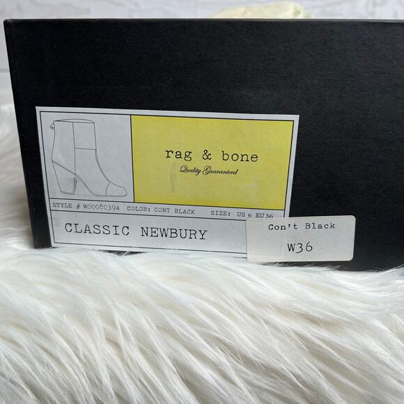 Rag & Bone black Classic Newbury  leather heeled ankle booties Size 6 - Picture 12 of 12